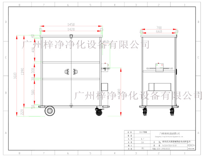 密閉式滅菌器械物品電動(dòng)轉(zhuǎn)運(yùn)車(chē)設(shè)計(jì)方案圖